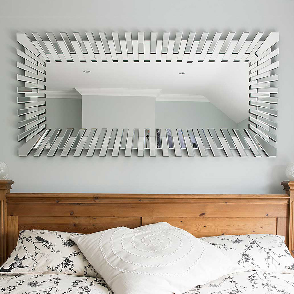 Starburst Stylised All Glass Wall Mirror 170 x 82cm Image 2