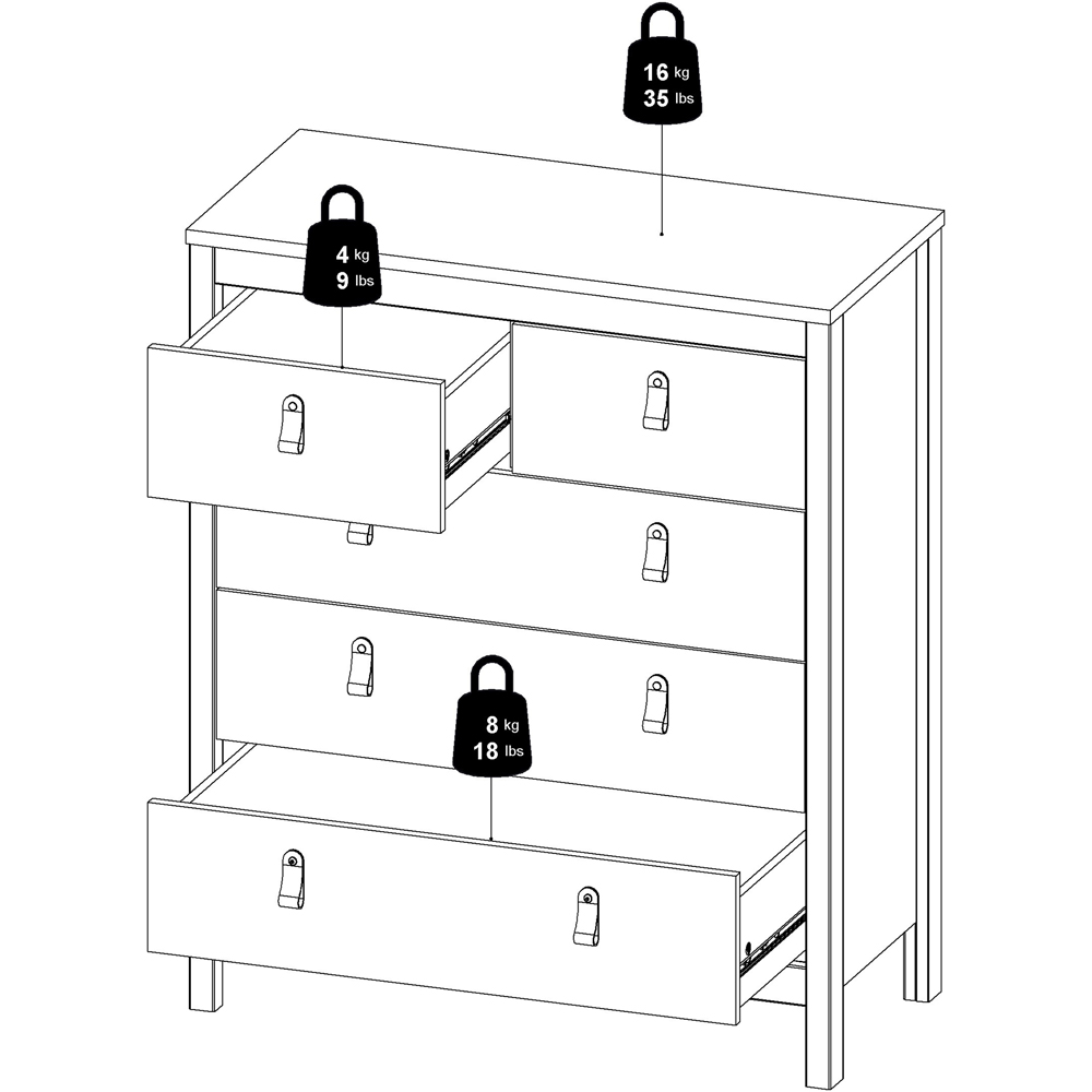 Florence Madrid 5 Drawer Cashmere Chest of Drawers Image 9