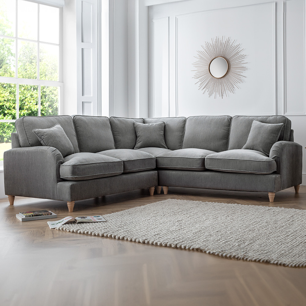 The Vienna 5 Seater Charcoal Corner Sofa Image 1