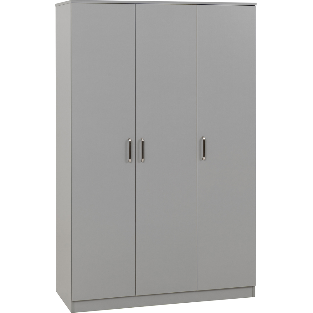 Seconique Dakota 3 Door Wardrobe Light Grey Bedroom Furniture Set Image 3