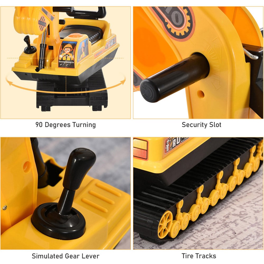 Tommy Toys Kids Ride On Excavator Tractor Yellow Image 4