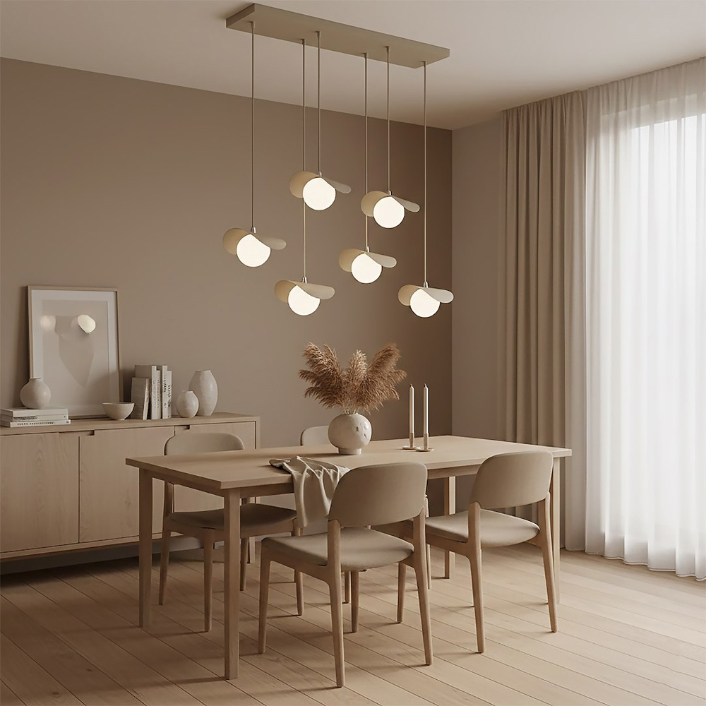 Emibig Ritual 6 Light Beige G9 Ceiling Pendant Light Image 8