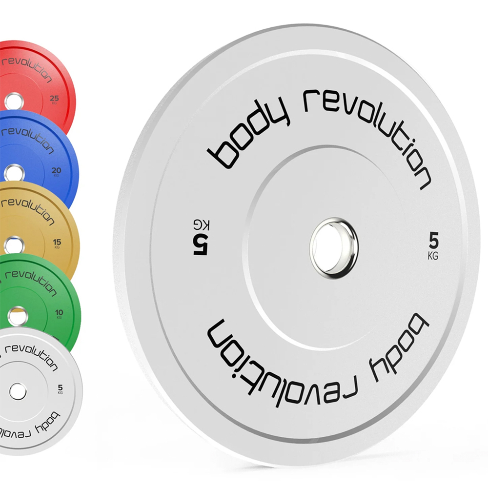 Body Revolution Olympic Yellow Bumper Plate Set 15kg 2 Pack Image 5
