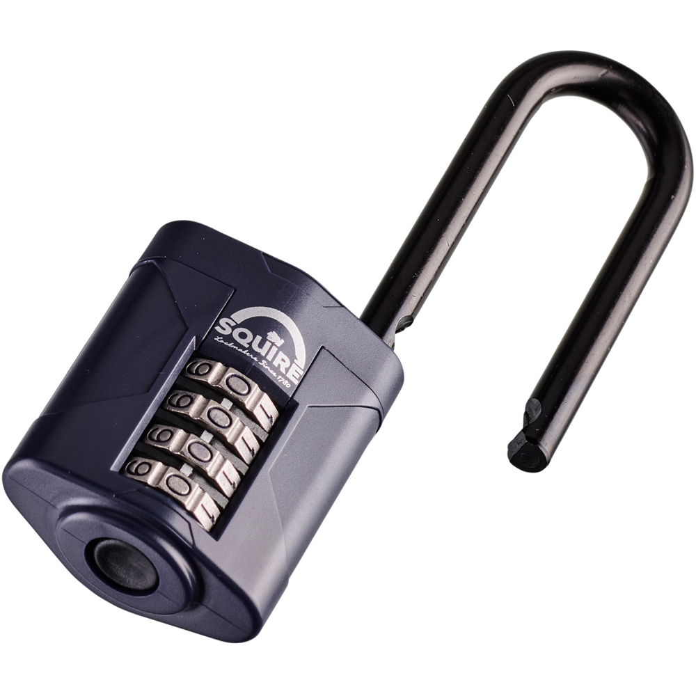 Squire 50mm 4 Wheel Combination Long Shackle Padlock Image 3