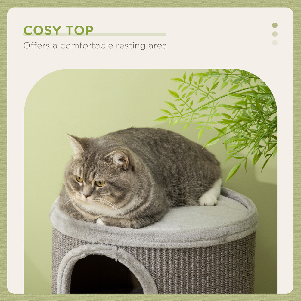 PawHut 70cm Light Grey Cat Scratching Barrel Image 3