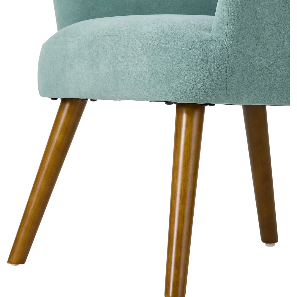 Living and Home Green Velvet Vertical Stripe Backrest Accent Chair Image 3