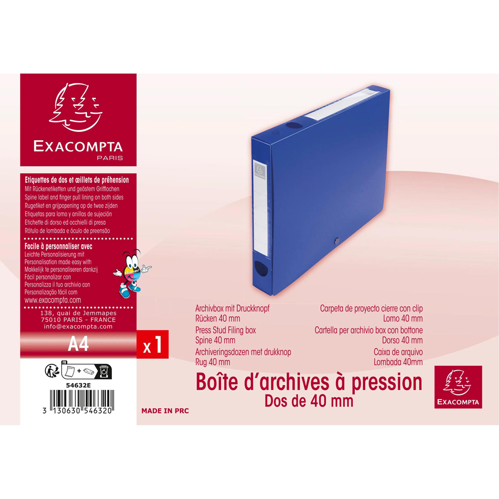 Exacompta A4 Blue PP Filing Box 10 Pack Image 6