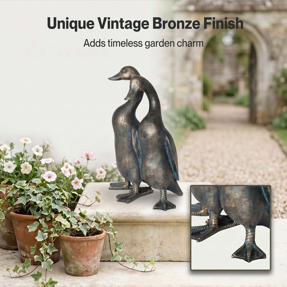 Levede Bronze Resin Outdoor Duck Garden Ornament 2 Pack Image 4