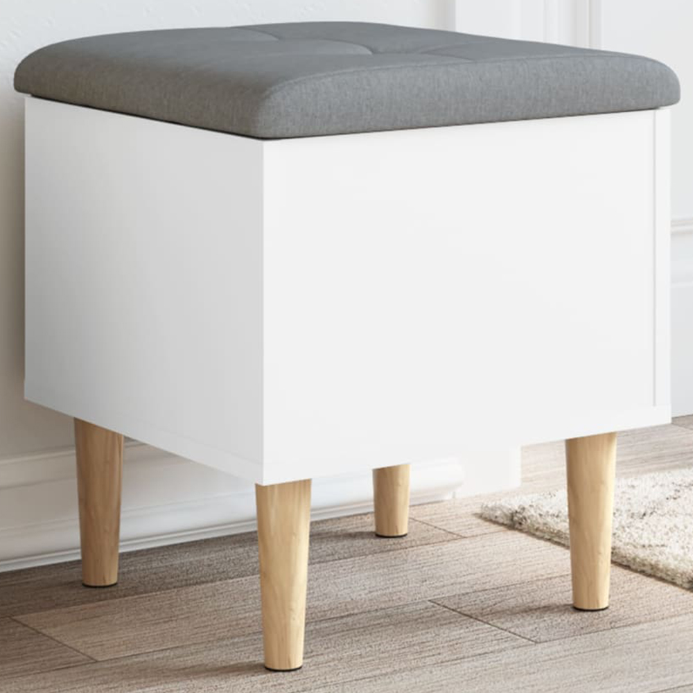 vidaXL White Hallway Storage Bench 46 x 42 x 42cm Image