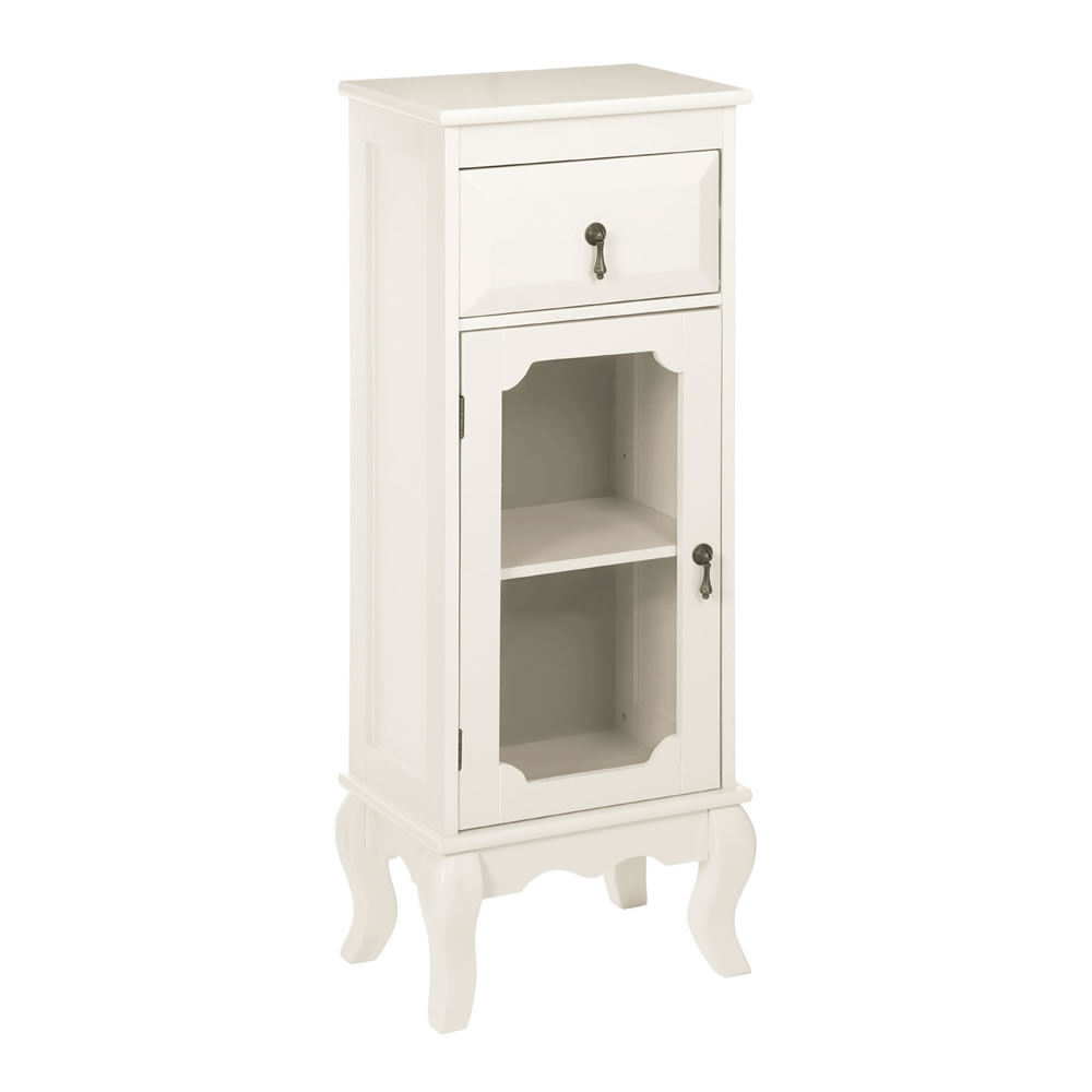 Marcella Ivory Mdf Cabinet With Drawer And Glass Door Wilko