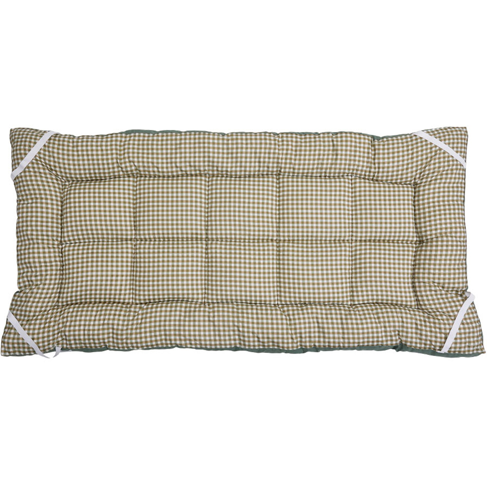 Living and Home Super King Size Green Plaid Quilted Mattress Topper Image 4
