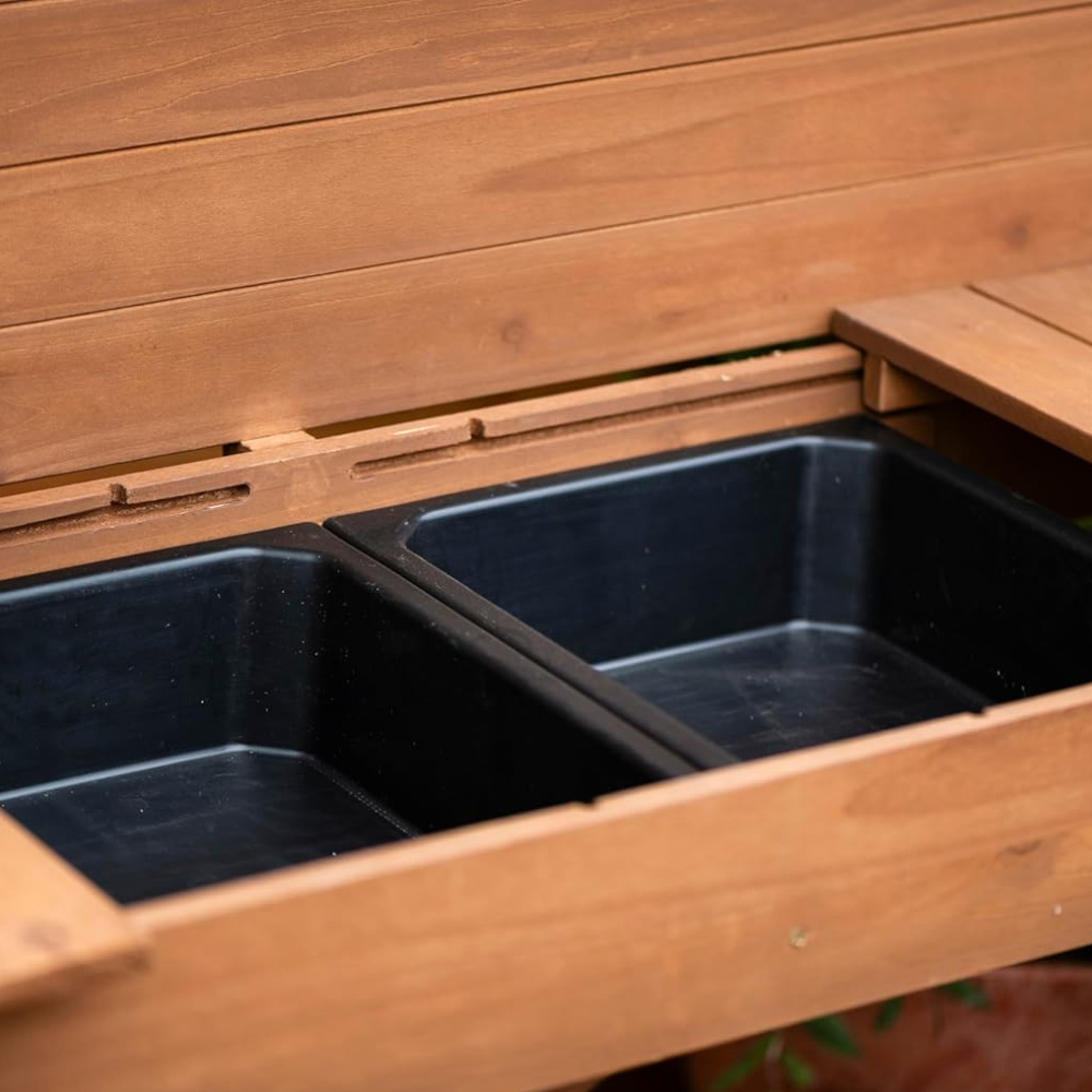 Garden Gear Premium Hemlock Wood Expandable Potting Bench Table with Hooks Image 5
