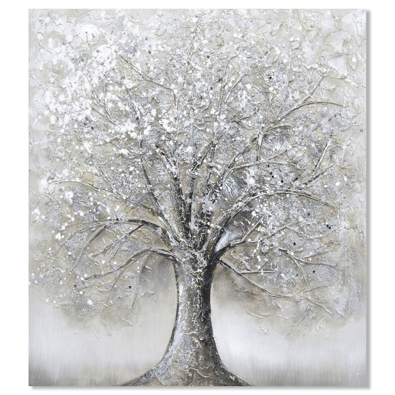 Glitter Detail Tree Scene Canvas Wall Art 80 x 80cm Image