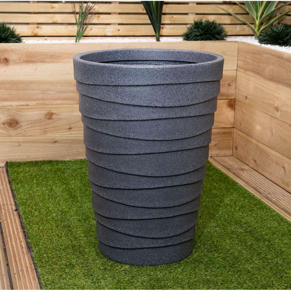 Samuel Alexander Trojan Grey Granite Effect Round Planter 66cm Image 2