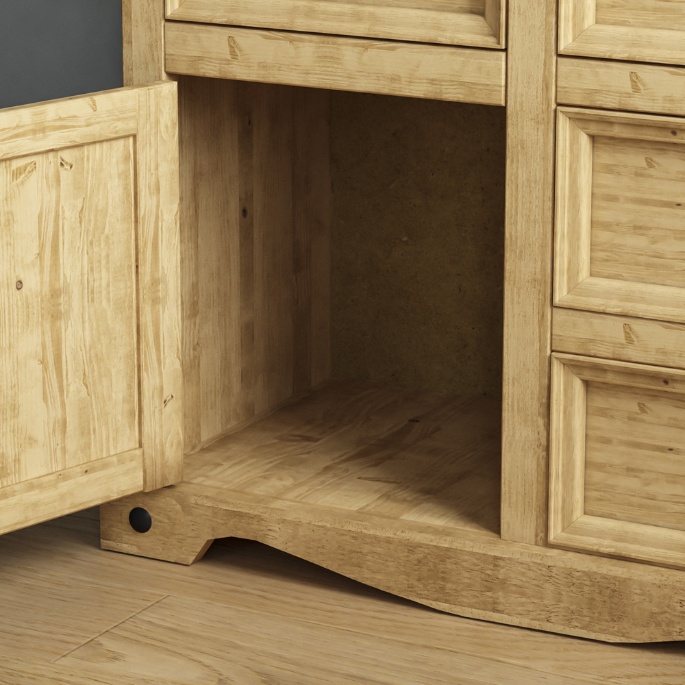 Vida Designs Corona Single Door 4 Drawer Pine Small Sideboard Image 5
