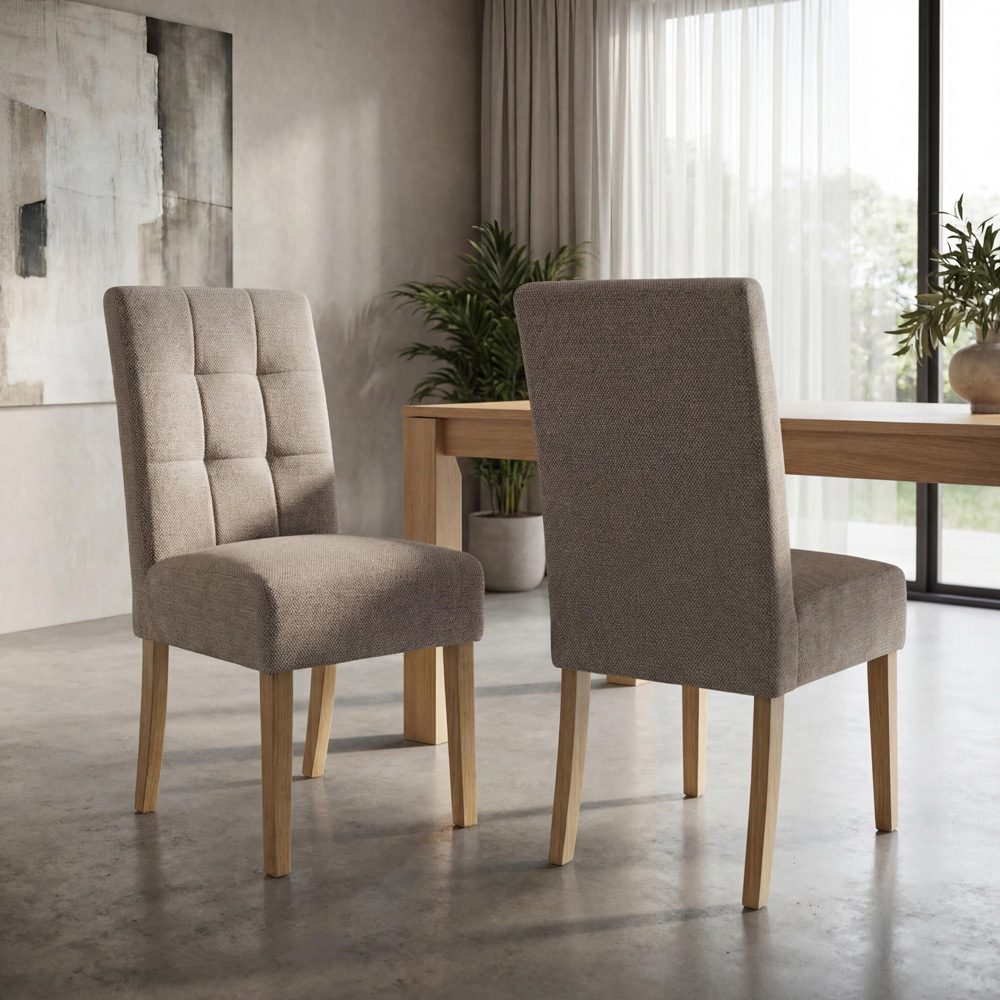 Portland Harlow Mocha Weave Walnut Legs Waffle Back Dining Chair Image 9