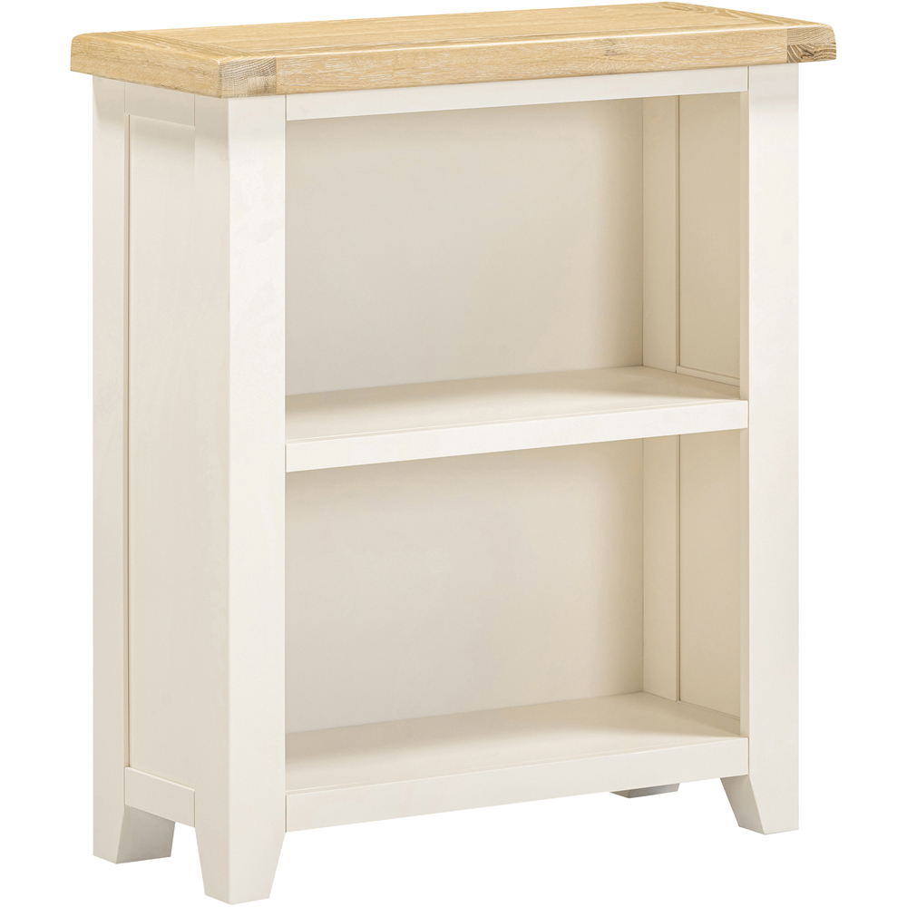 Seconique Windsor 2 Shelf Ivory and Oak Low Bookcase Image 2