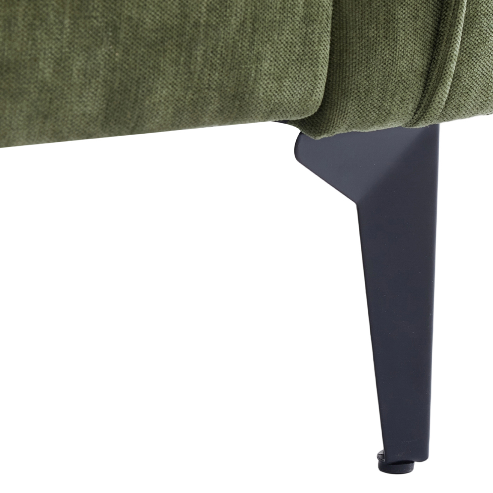 Living and Home Green Fleece Fabric Armchair with Cushions Image 6