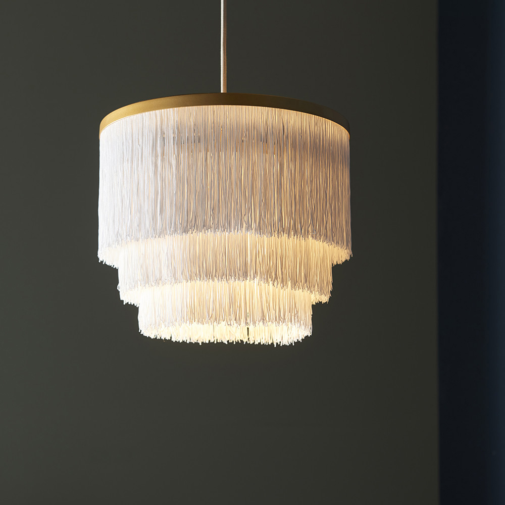 Merano Varese Matt Gold and White Pendant Ceiling Light Image 5