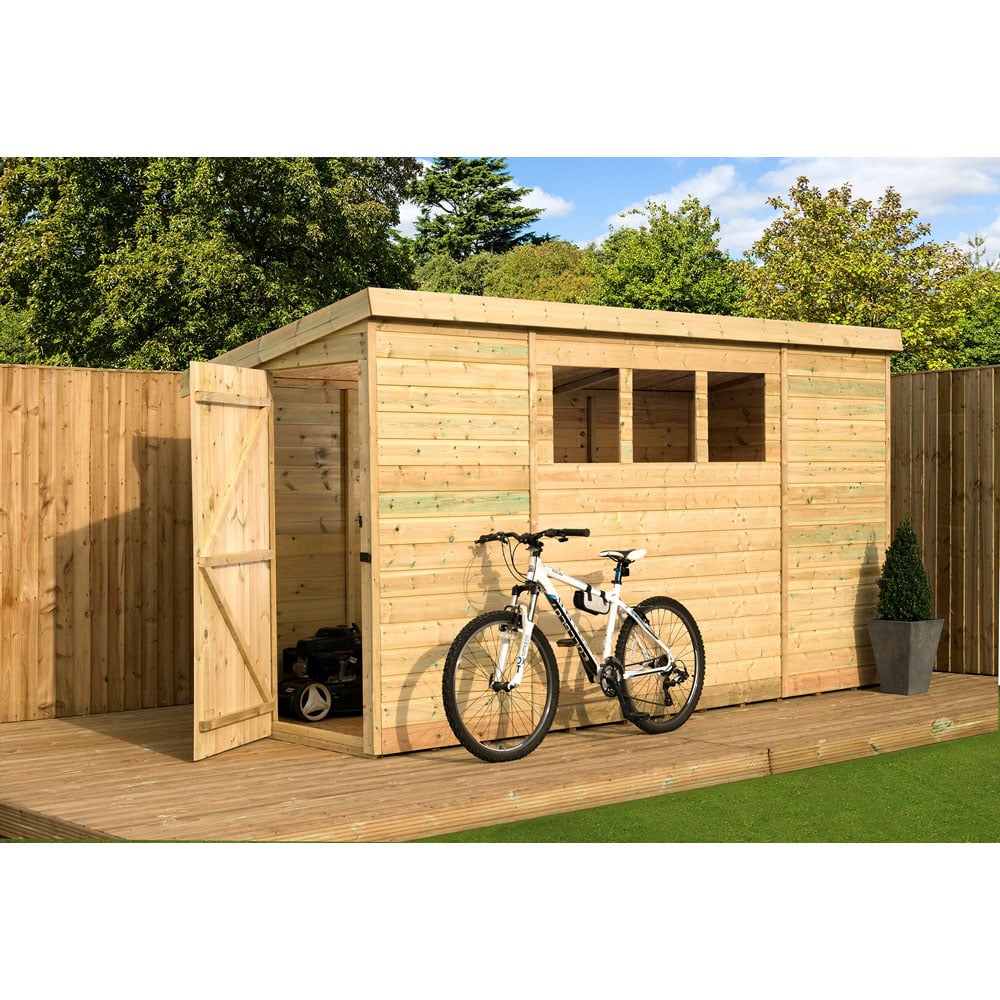 Empire Sheds 2600 10 x 3ft Tongue and Groove Wooden Pent Garden Shed Image 2