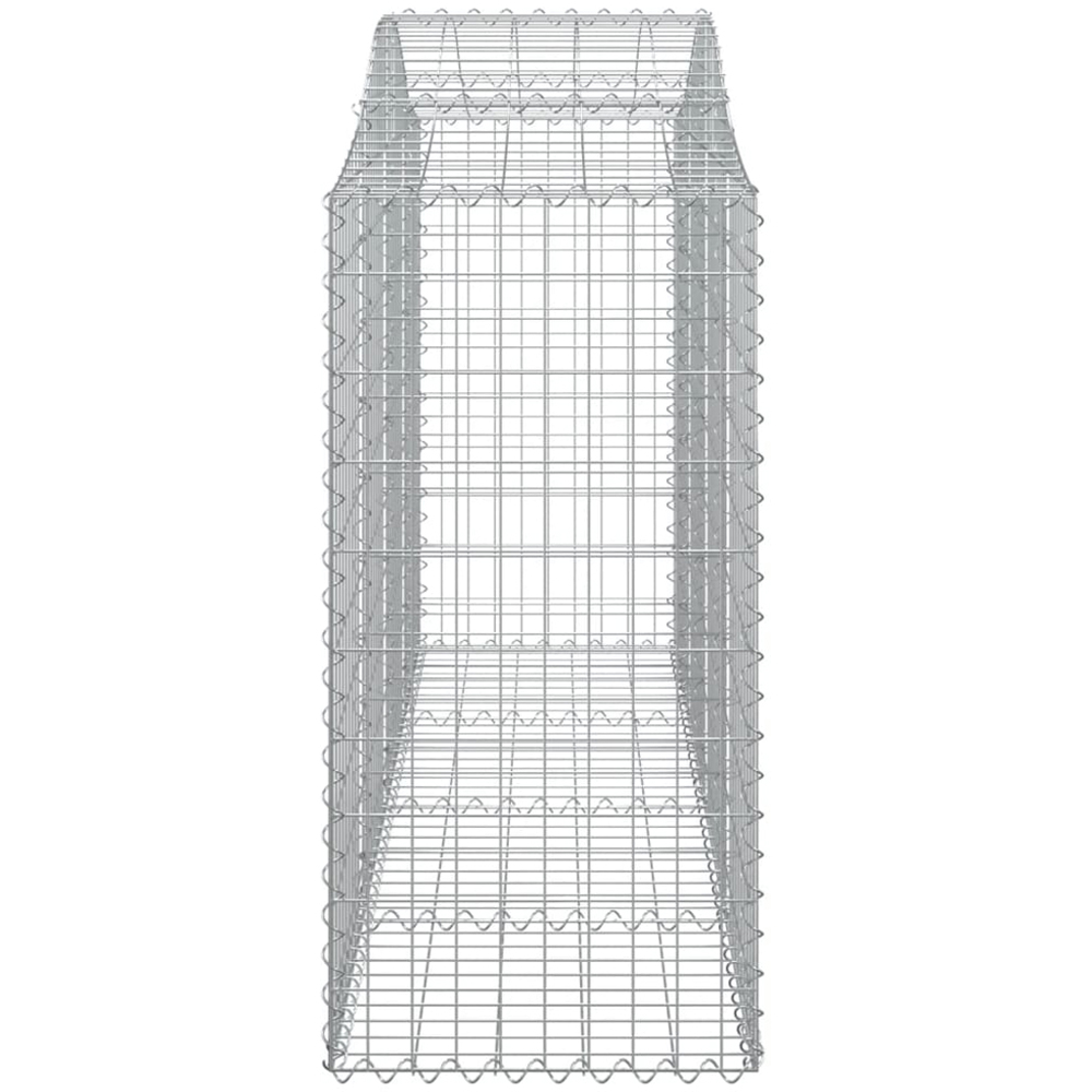 vidaXL Silver Galvanised Iron Arched Gabion Basket 200 x 50 x 120/140cm 9 Pack Image 3