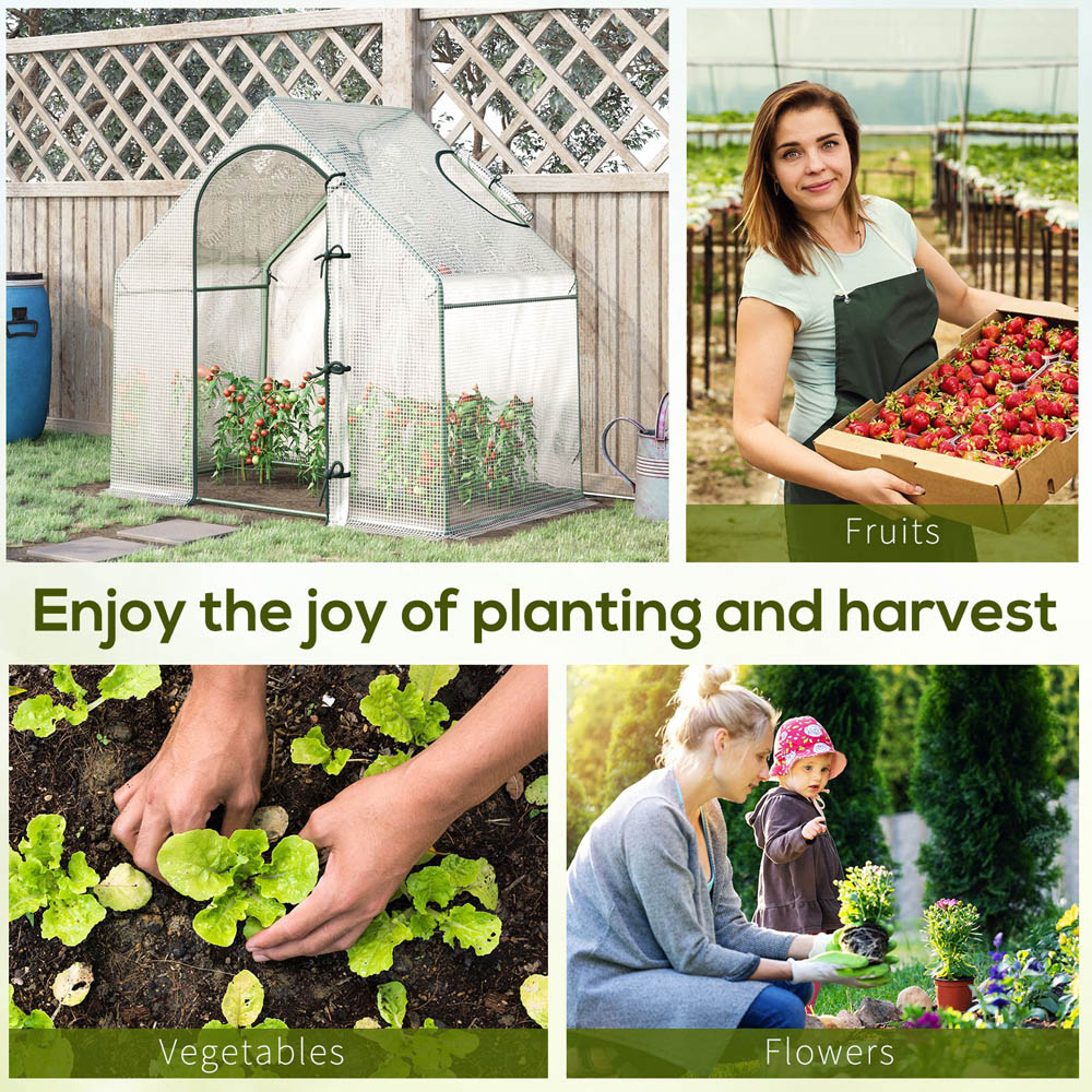 Outsunny White 6 x 3ft Walk In Greenhouse Image 7