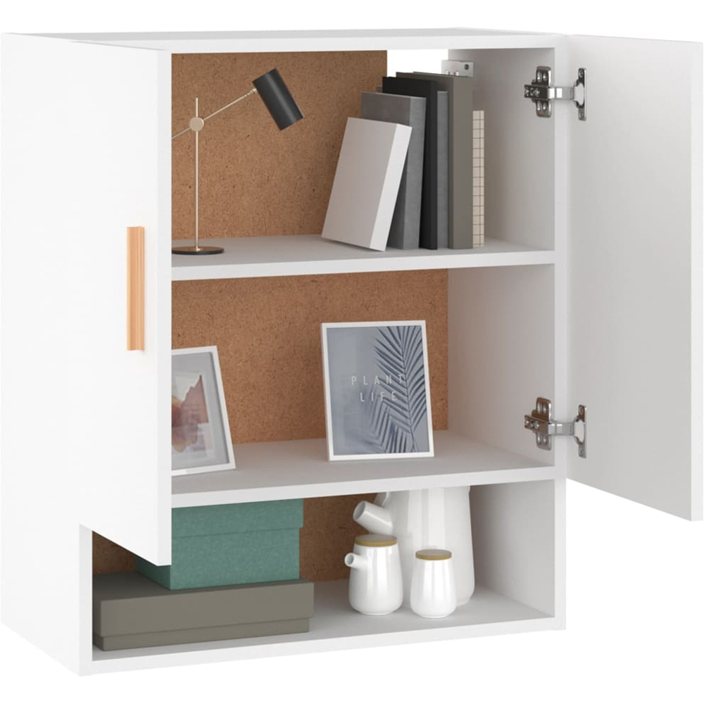 vidaXL 2 Door Single Open Shelf White Wall Cabinet Image 3