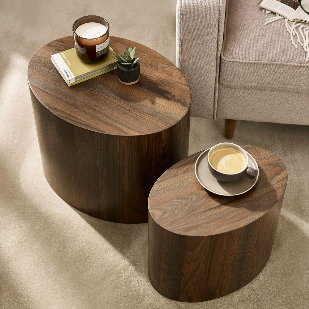 Julian Bowen Toba Walnut Effect Nest of Tables Set of 2 Image 3