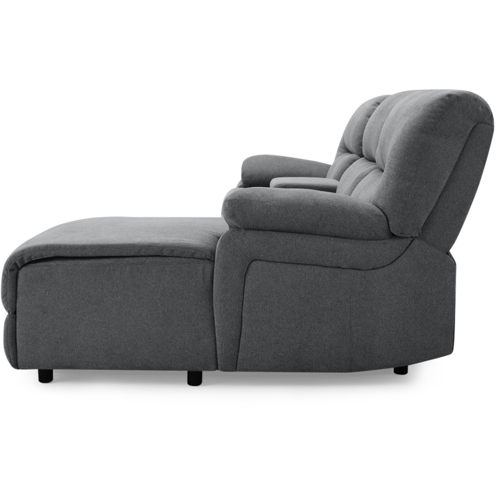 Home Detail Jacob 3 Seater Dark Grey Right Hand Chaise Manual Recliner Sofa Image 6