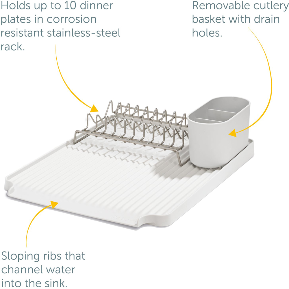 ReBorn Stone effect Large Kitchen Draining Rack with Cutlery Holder Image 8