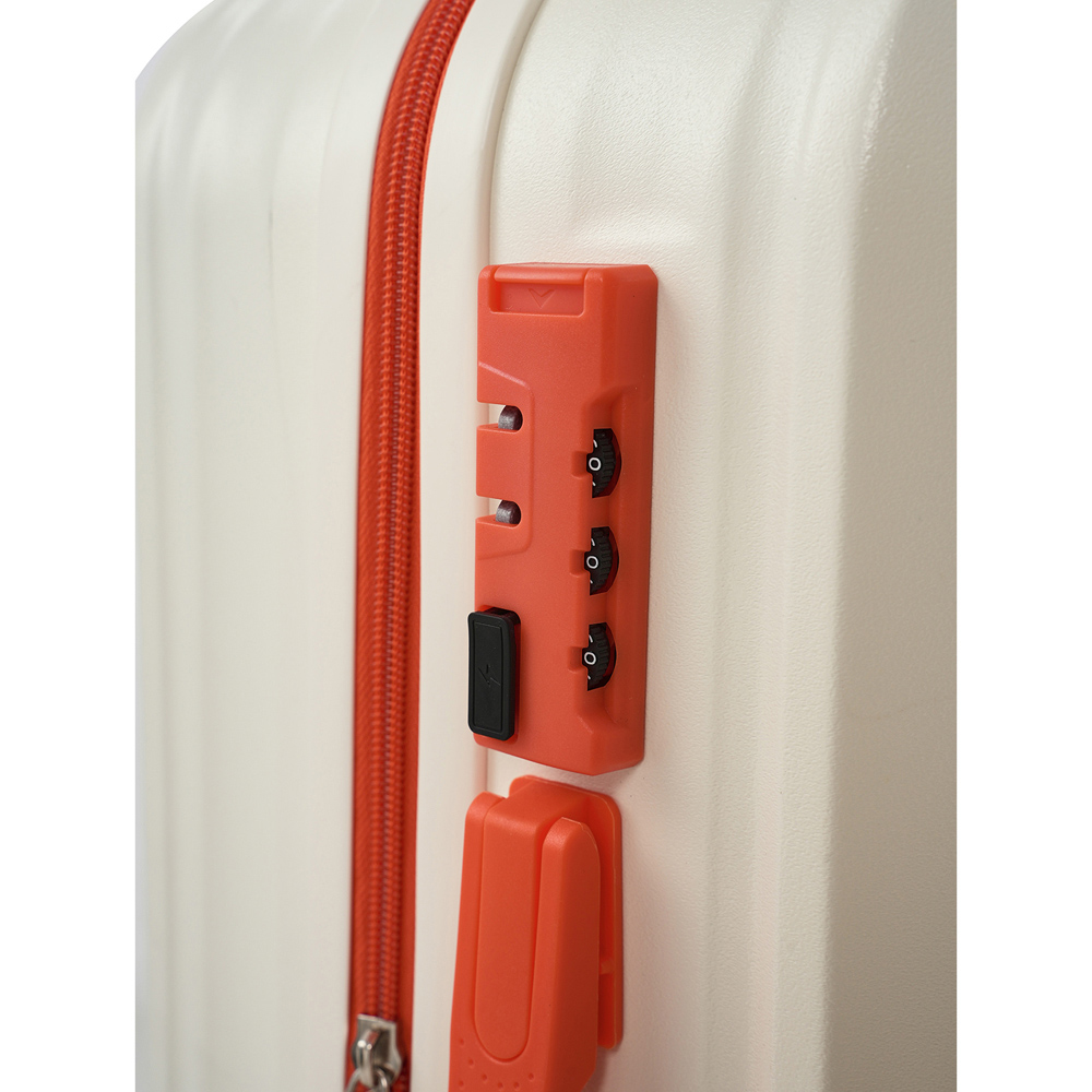 H&O Direct Orange and White ABS Hard Shell Suitcase with Cup Holder and USB Port 20 inch Image 4