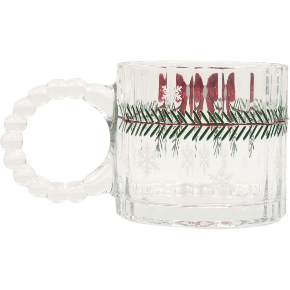 Snowflake or Bow Glass Mug Image 4