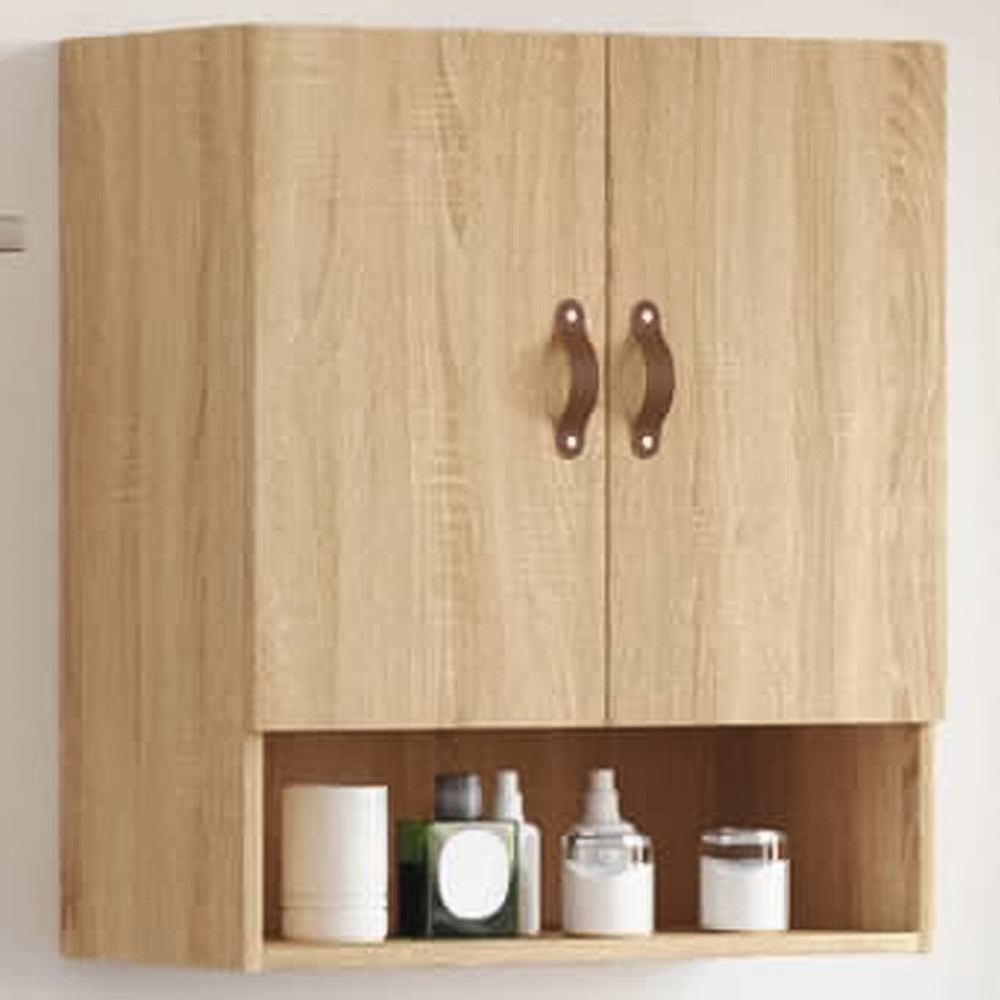 vidaXL 2 Door Single Shelf Sonoma Oak Wall Cabinet Image 1