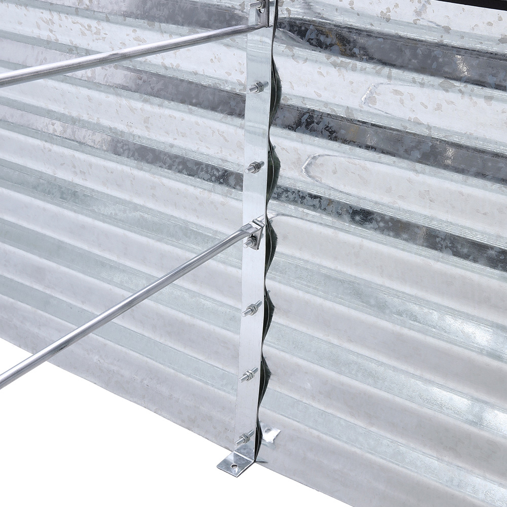 Living and Home Silver Oval Galvanised Steel Raised Garden Bed 320 x 42cm Image 4