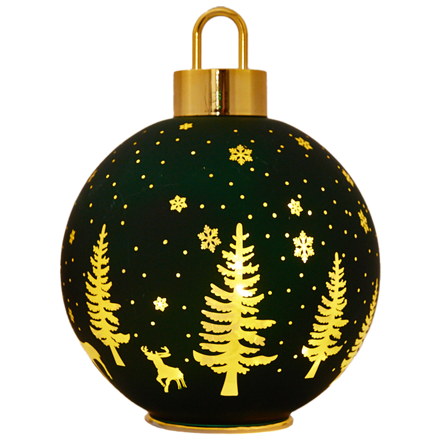 Christmas Scene LED Bauble - Gold or Green Image 4