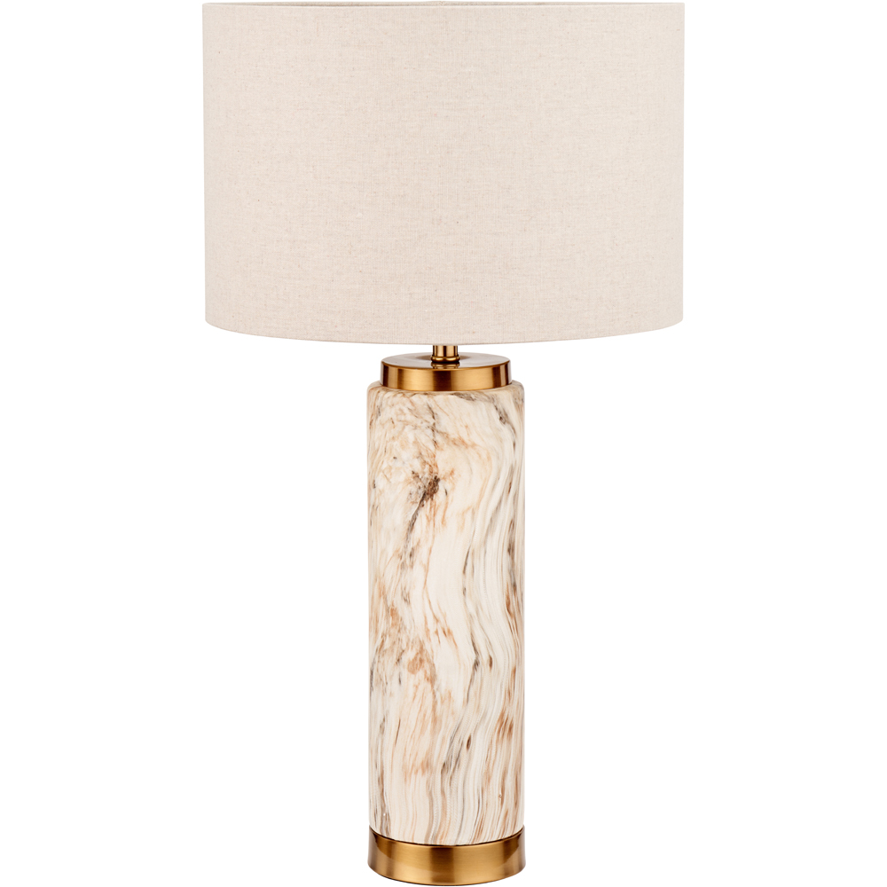 Pacific Lifestyle Carrara Natural Stone Effect Ceramic Tall Table Lamp Image 1