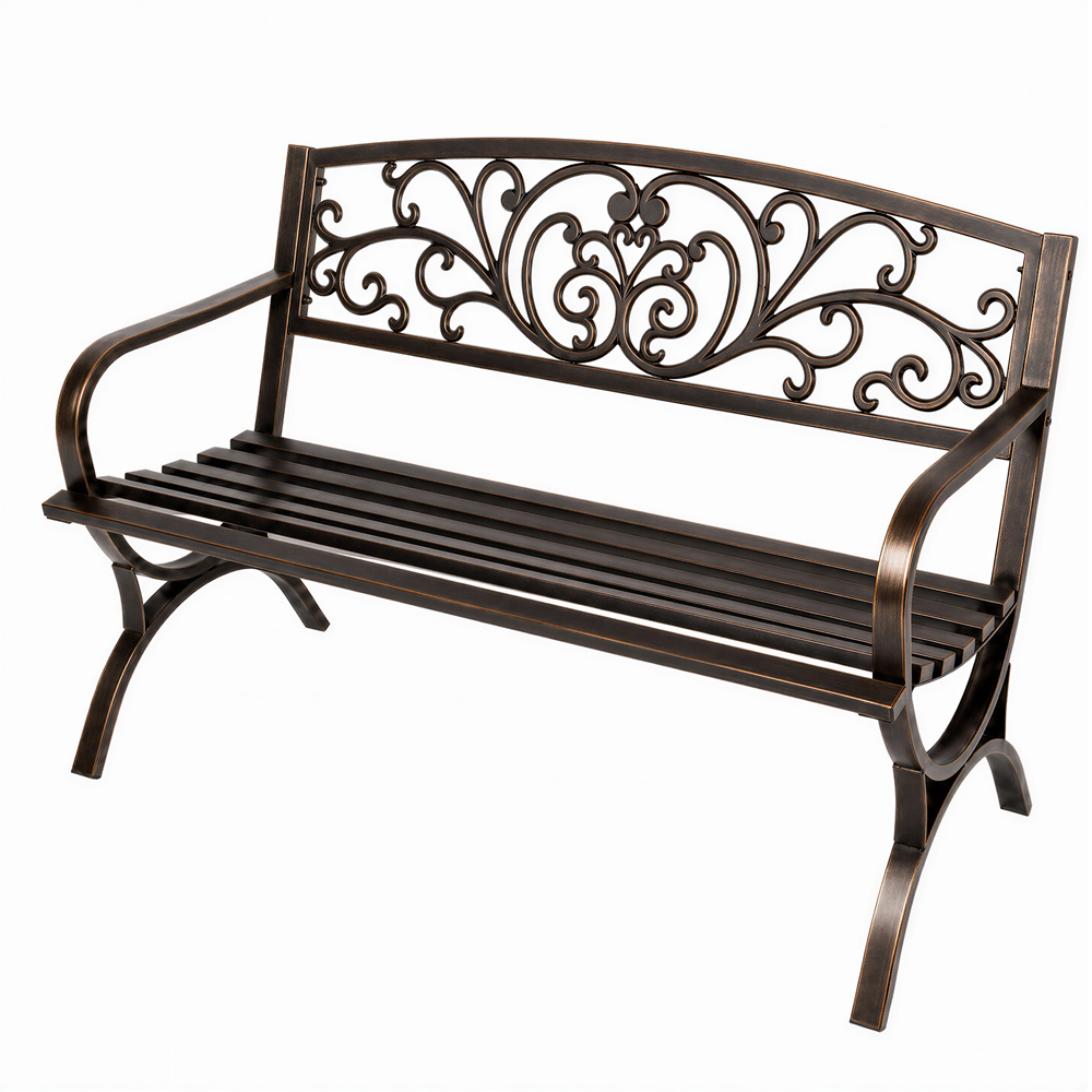 Levede 2-3 Seater Bronze Butterfly Metal Garden Bench Image 2