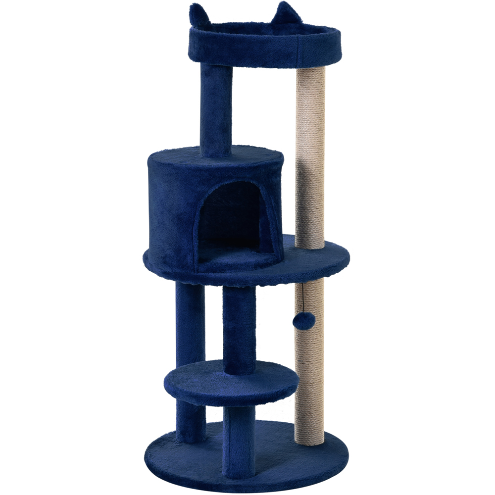 PawHut 104cm Royal Blue Cat Activity Tree Image 1