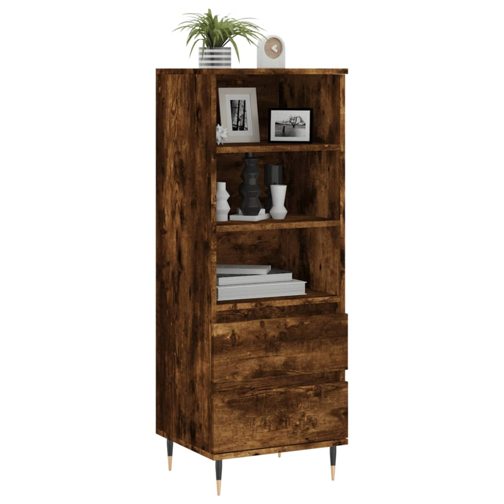 vidaXL 2 Drawer 3 Shelf Smoked Oak Highboard Image 3