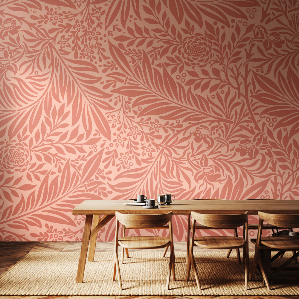 Origin Murals Trailing Ferns Pink Wall Mural Image 1