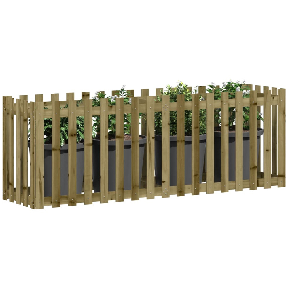 vidaXL Brown Pine Wood Raised Garden Bed 70 x 50 x 200cm Image 2