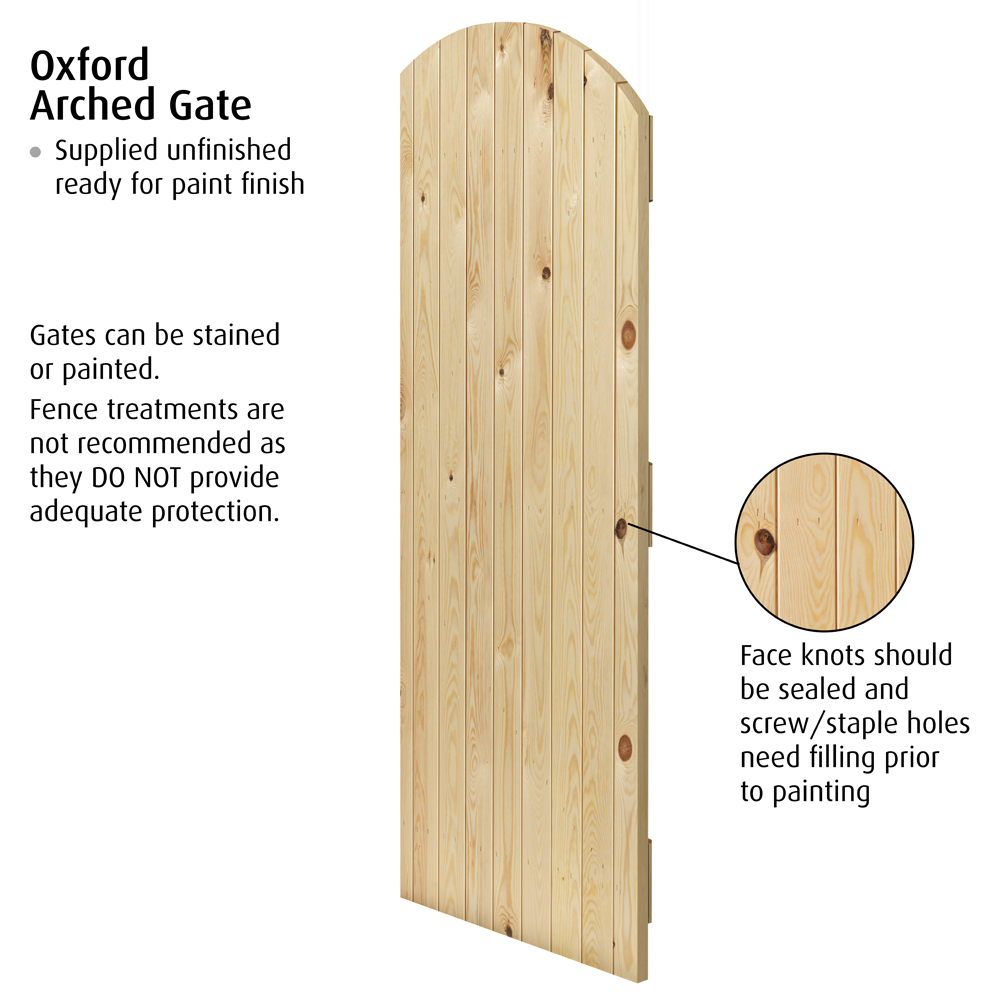 JB Kind Oxford Softwood Boarded Arched Gate External Door 1829 x 915mm Image 5