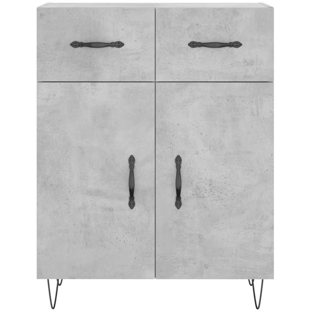 vidaXL 4 Door 2 Drawer Concrete Grey Highboard Image 8