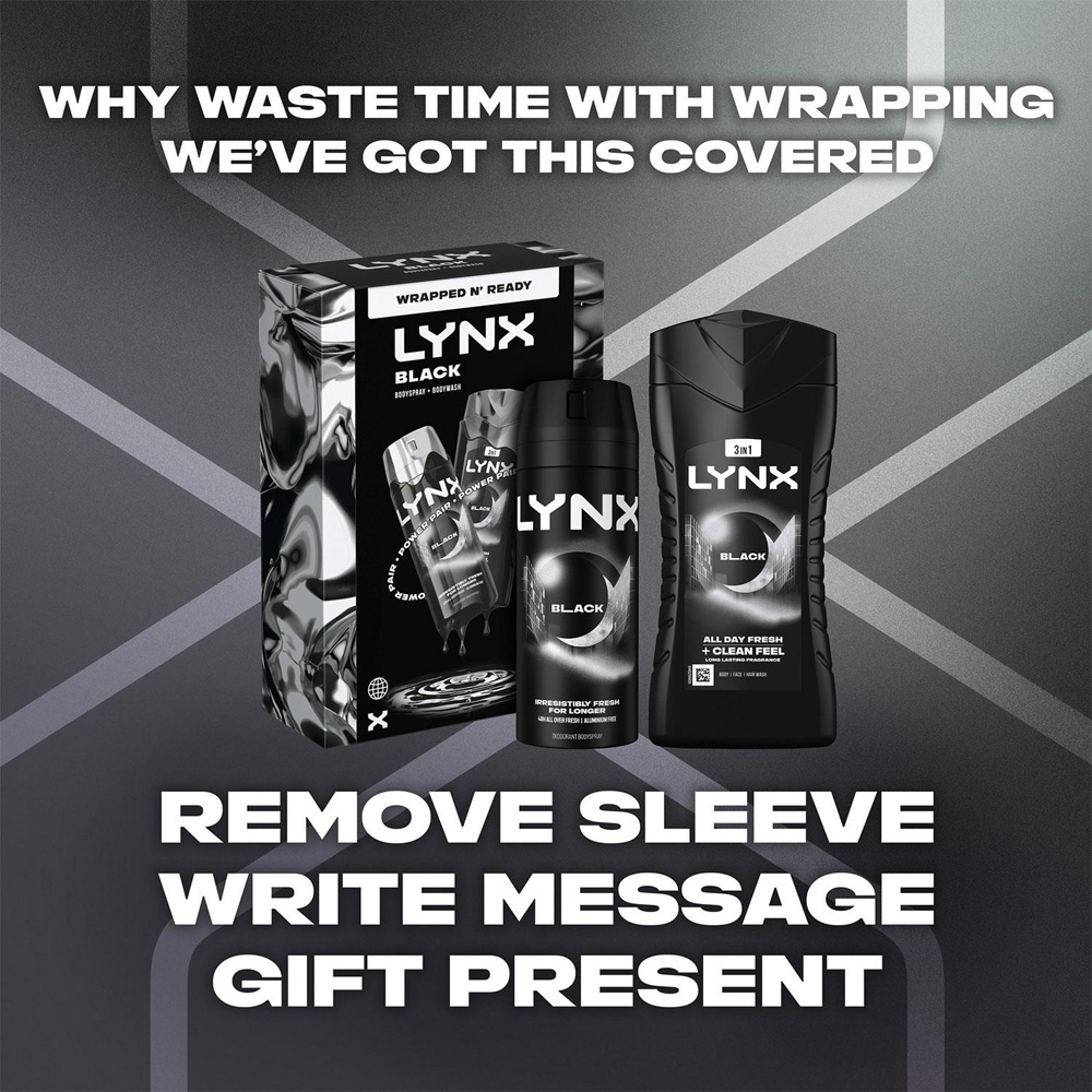Lynx Black Fresh Scent and Skin Care Men Daily Grooming Duo Gift Set 3 Pack Image 6
