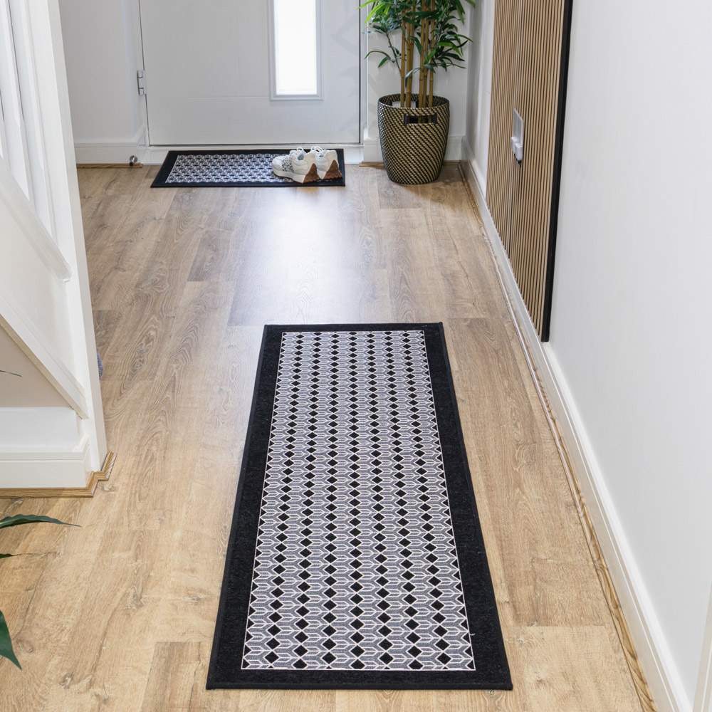 JVL Allure Black Rubber Backed Door Runner 50 x 150cm Image 2