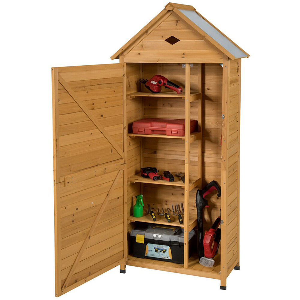 Costway 5.8 x 2.6ft Wooden Lockable Garden Shed Image 3