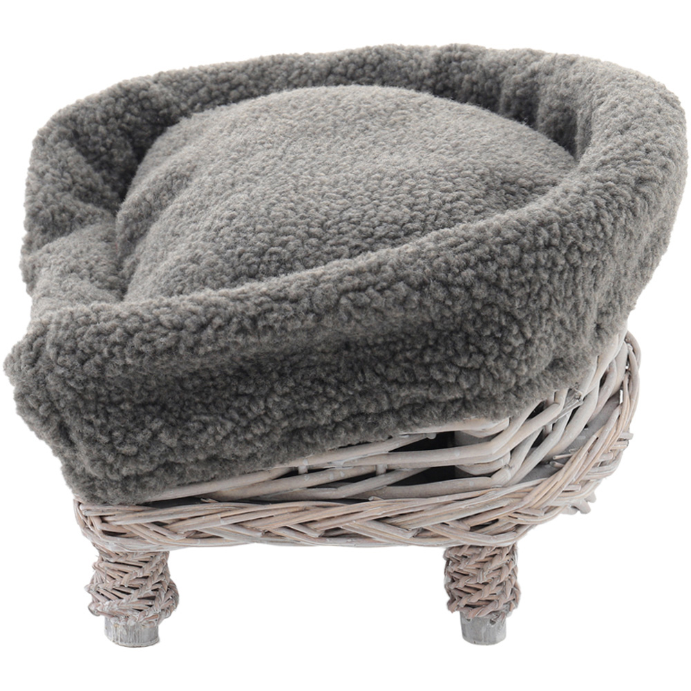H&O Direct Raised Pet Bed with Woven Rattan Frame Image 2