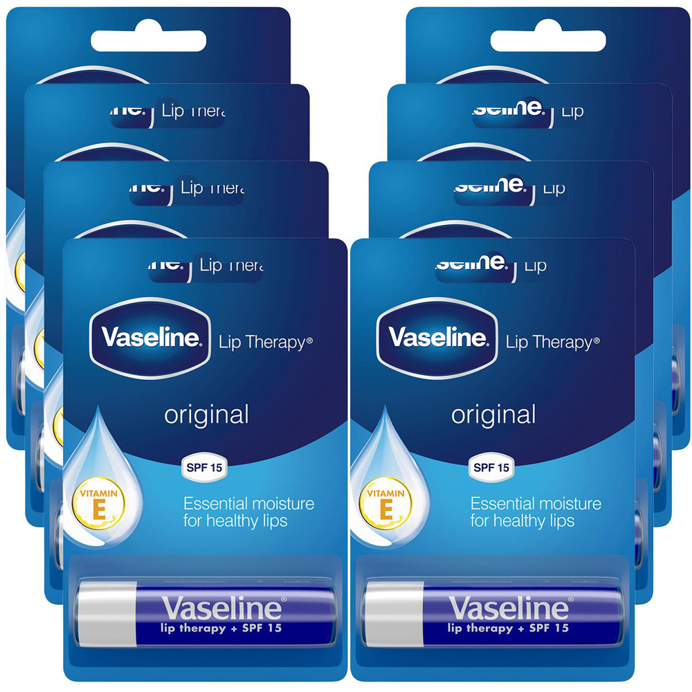 Vaseline Lip Therapy Original Lip Balm Stick 4g 8 Pack Image 1