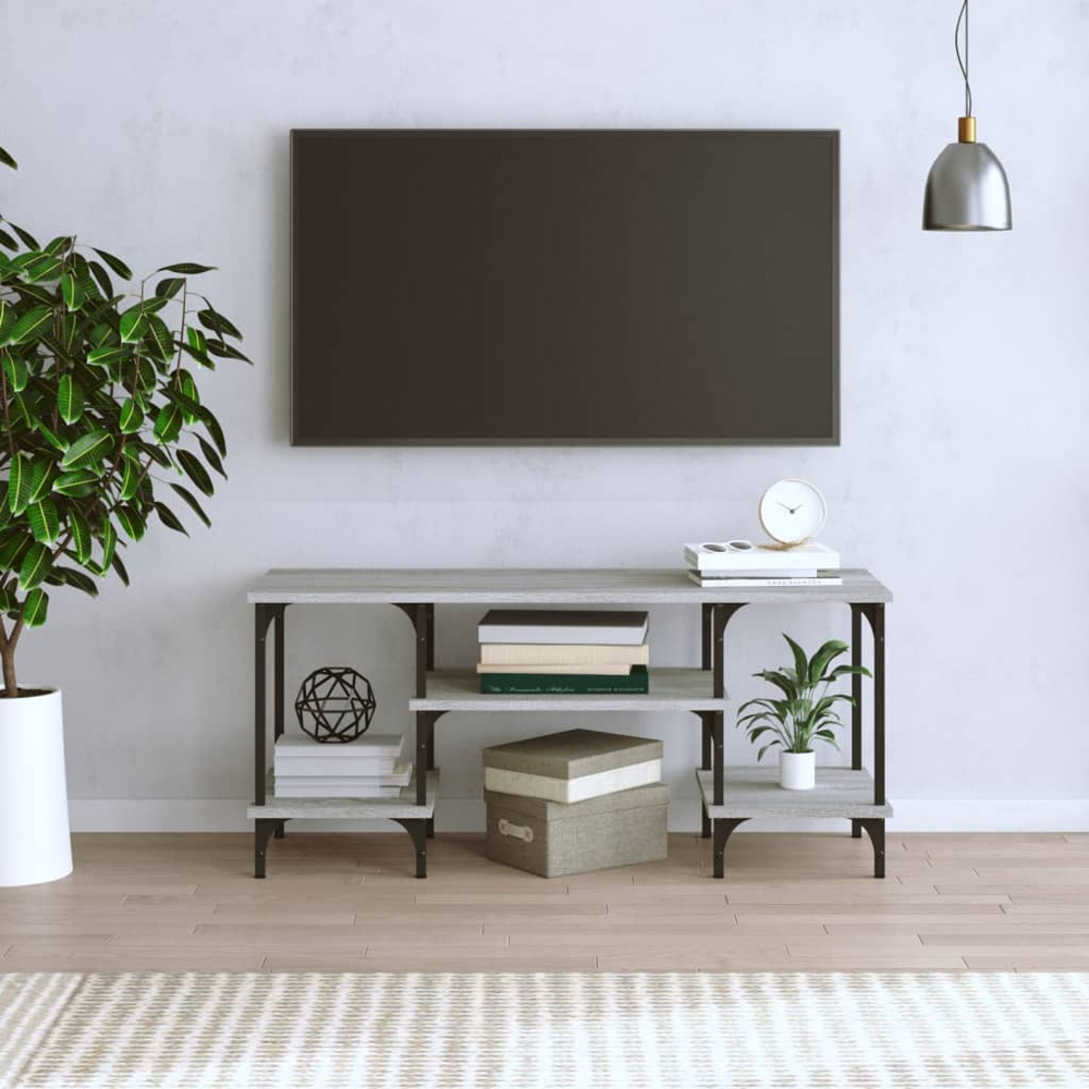 vidaXL 3 Shelf Grey Sonoma TV Cabinet Image 8