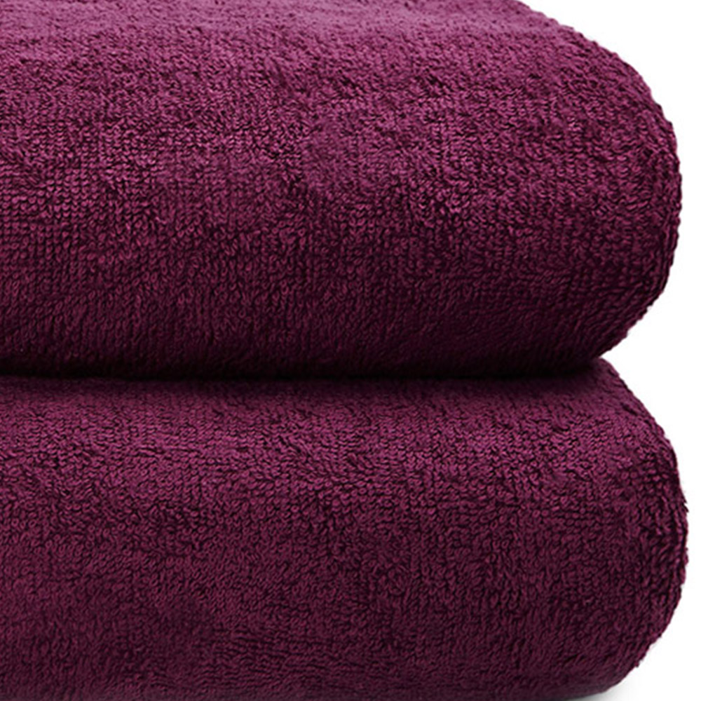 Rapport Home Berkley Purple Cotton Embroidered Bath Sheet Bundle Set of 2 Image 3
